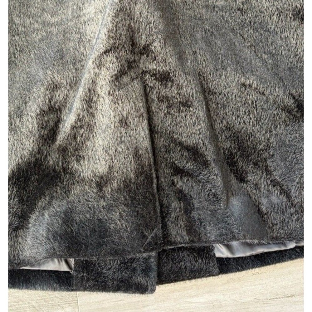Armani Exchange AX Women’s Black Faux Fur Coat Jacket Size L Oversized Menswear - Picture 4 of 7